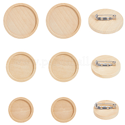 Broschen-Cabochon-Fassungen aus gefärbtem Holz FIND-SC0012-85C
