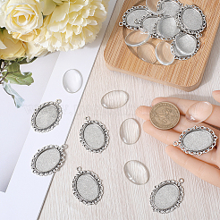 DIY-Kit zur Herstellung eines leeren ovalen Kuppelanhängers DIY-SC0023-73