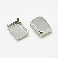 Anlaufgeschützte 201 Edelstahl-Aufnähfassungen STAS-T032-05-10x14mm