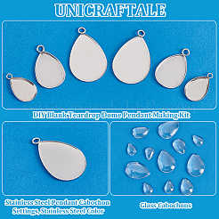 DIY Blanko Tropfenkuppel Anhänger Bausatz DIY-UN0005-01