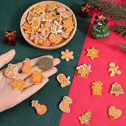 66 Stück 11 Stile Weihnachtsmotiv Resin Decoden Cabochons RESI-SC0005-59