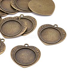 Für den Valentinstag Legierung Herz geschnitzt Wort Liebe Anhänger Cabochon Lünette Einstellungen TIBEP-M018-104AB-NF