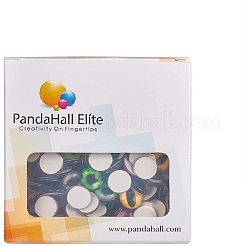 10mm gemischte Farbe Glück bösen Blick Glas Flatback Kuppel Cabochons für Schmuck machen GGLA-PH0002-10mm-AB