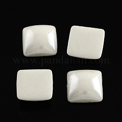 Perlierte plattierte undurchsichtige Glascabochons X-PORC-S802-4mm-M
