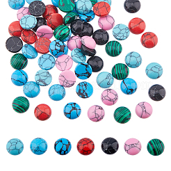 48 Stück 7 Farben synthetische Edelstein-Cabochons G-FH0002-33