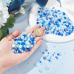 Undurchsichtige und transparente Cabochons aus Harz RESI-WH0034-08B
