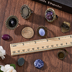 Bausatz zum Selbermachen von Edelstein-Fingerringen DIY-SC0022-30