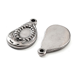 201 Cabochon-Fassungen für Anhänger aus Edelstahl STAS-Z057-12AS