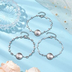 Anlaufbeständiges 3-tlg. 3 Stile Edelstahlarmband Stern & Oval & Querverbindung Armbandherstellung mit Tablett BJEW-JB10532