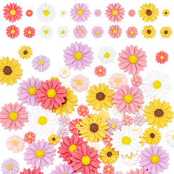 Flatback hair & Kostümzubehör Tassen Harz Blume Daisy Cabochons CRES-PH0003-18