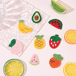 32 Stück 8 Stil Woll- und Polyester-Frucht-Cabochons DIY-FG0004-02