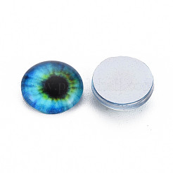 Leuchtende augenbedruckte Glascabochons GGLA-WHC0002-10mm