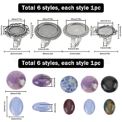 Bausatz zum Selbermachen von Edelstein-Fingerringen DIY-SC0022-34