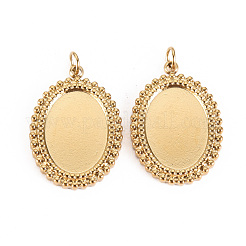 Cabochon-Fassungen für Anhänger aus Edelstahl 304 STAS-S116-243G