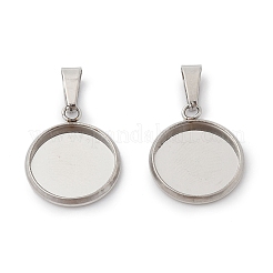 Cabochon-Fassungen für Anhänger aus Edelstahl 304 STAS-I328-01D-P