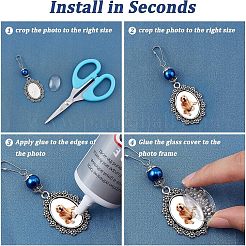 4 Set Schlüsselanhänger aus Glasperlen und Cabochons in 4 Stilen HJEW-FH0001-20