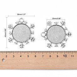 Weihnachten Ornamente Legierung Schneeflocke Anhänger Cabochon Fassungen X-TIBEP-O006-29AS