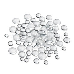 80 Stück transparente Glascabochons in 4 Größen GGLA-ZZ0001-03