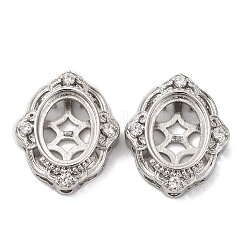Messing-Mikropavé-Fassungen mit klaren Zirkonia-Cabochons KK-U074-03P