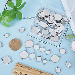 80 Stück 4 Stile 304 Edelstahl Cabochon-Anschluss-Einstellungen STAS-CN0001-55