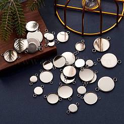80 Stück 8 Stile 304 Edelstahl Cabochon Anschlussfassungen STAS-SZ0001-41P