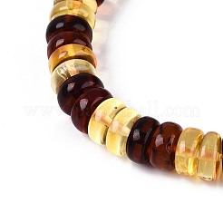 Браслеты из натурального янтаря с эластичными бусинами для мужчин и женщин&nbsp;BJEW-T018-20