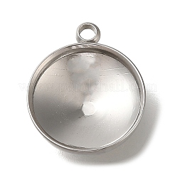 Cabochon-Fassungen für Anhänger aus Edelstahl 304 STAS-I310-28P