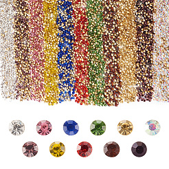 Ca. 5500 Stück 11 Farben Glas spitze Rückseite Strass RGLA-FW0001-04