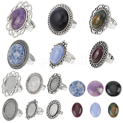 Bausatz zum Selbermachen von Edelstein-Fingerringen DIY-SC0022-34