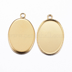 Ionenplattierung (IP) 304 Edelstahl Anhänger Cabochon-Einstellungen X-STAS-H378-06G