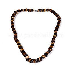 Ожерелья из натурального янтаря с квадратными градуированными бусинами&nbsp;NJEW-T019-01