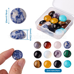 24 Stück Cabochons aus natürlichen und synthetischen Edelsteinen im 12-Stil G-FW0001-05
