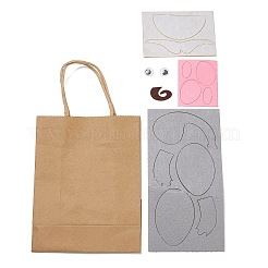 DIY Rechteck mit Elefantenmuster Kraftpapiertüte Bastelset DIY-F079-10