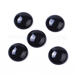 Natürlich gefärbte und erhitzte schwarze Achat-Cabochons G-L510-12C-03