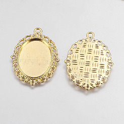 Zink Legierung Anhänger Fassungen für Cabochon & Strass X-PALLOY-A15257-G-NR