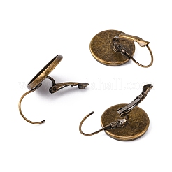 Antike Bronze Messing Lünette Brisur Ohrring Zubehör für Cabochons X-KK-C1244-16mm-AB-NR