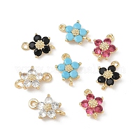Подвески-подвески-цветочки из латуни с кубическим цирконием&nbsp;KK-H089-34G