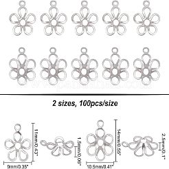 Anhänger aus Edelstahl 304 mit offener Rückseite und Cabochonfassungen STAS-UN0013-94P