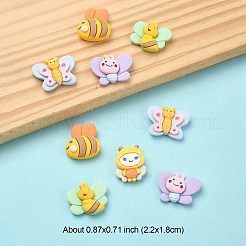 20 Stück 5 Stile undurchsichtige Harz-Insekten-Cabochons RESI-YW0001-51