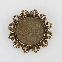 Weinlese Legierung  Broschennadeln cabochon lünette Fassungen PALLOY-N0085-63AB-NF