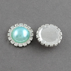 Bekleidungszubehör halbrunde ABS Kunststoffimitation Perle Cabochons RB-S020-02-A08
