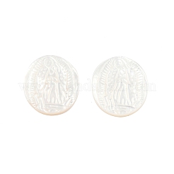Natürliche weiße Muschel cabochons SSHEL-N034-138