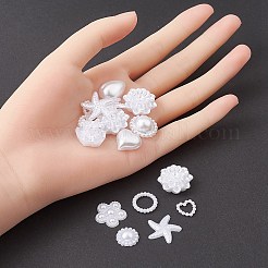 100 Stück 12 Stile ABS-Kunststoff-Imitationsperlen-Cabochons SACR-YW0001-56