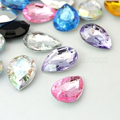 Acryl-Strass-Spitze zurück Cabochons GACR-DJ0-13x18mmC-M