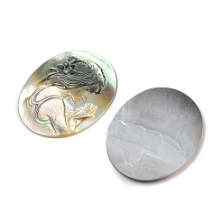 Natürliche schwarze Lippe Shell Cabochons SSHEL-I026-04B-04
