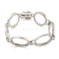Herstellung eines ovalen Gliederarmbands aus Messing mit Gestellbeschichtung und Tablett BJEW-A010-02P