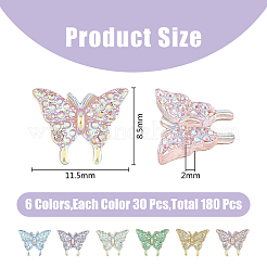 180 Stück 6 Farben Schmetterlingsharz-Cabochons MRMJ-HY0002-51