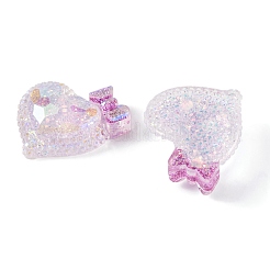 Transparentes Epoxidharz-Herz mit Bowknot-Decoden-Cabochons CRES-M034-07A