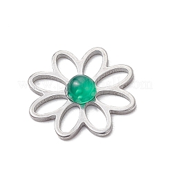 201 Edelstahl Pavé Edelstein Blumen Cabochons PALLOY-JF03492
