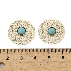 Messing synthetische Türkis Cabochons KK-Z088-06G